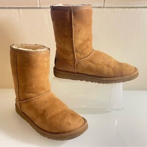 UGG Tan/ Mid Brown Shearling Lined Boots Warm Comfy Size 7M